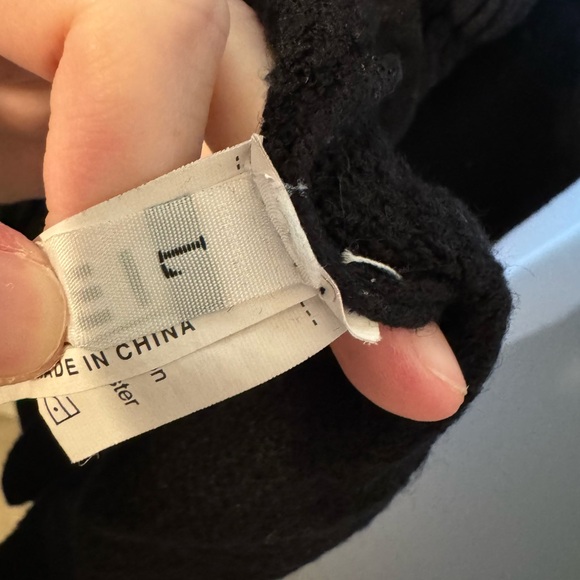 (3 for $30) Black Cardigan with Tie Waist - Picture 2 of 2